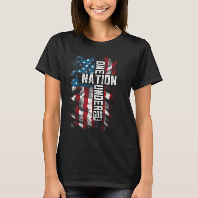 christian men  bible verse faith  patriotic 4th of T-Shirt (Front)