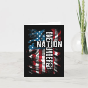Christian Men One National Under God 4th Of July M Card