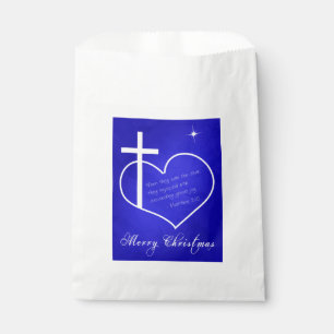 Christian Merry Christmas blue Favour Bags