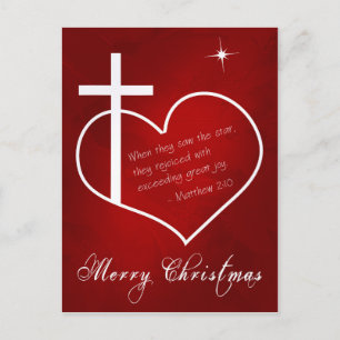 Christian Merry Christmas red customisable Holiday Postcard