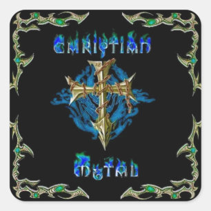 Christian Metal Square Sticker