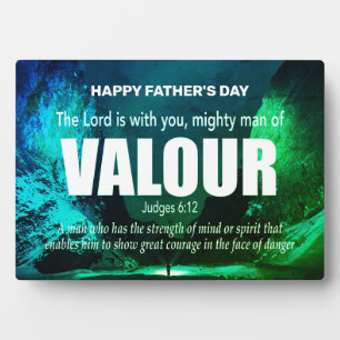 Christian MIGHTY MAN OF VALOUR Happy Father's Day Plaque