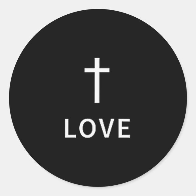 Christian Minimal Cross Love Subtle Religious Mode Classic Round Sticker (Front)