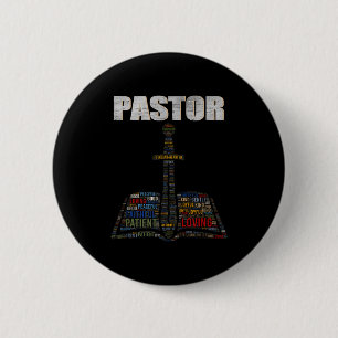 Christian Minister Word Cloud Church Pastor Apprec 6 Cm Round Badge