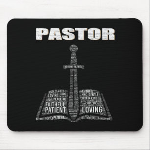 Christian Minister Word Cloud Church Pastor Apprec Mouse Pad