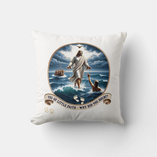 Christian Miracle Gift Set: Walk On Water Apparel Cushion (Front)