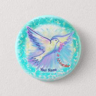 Christian Miracles Dove 6 Cm Round Badge