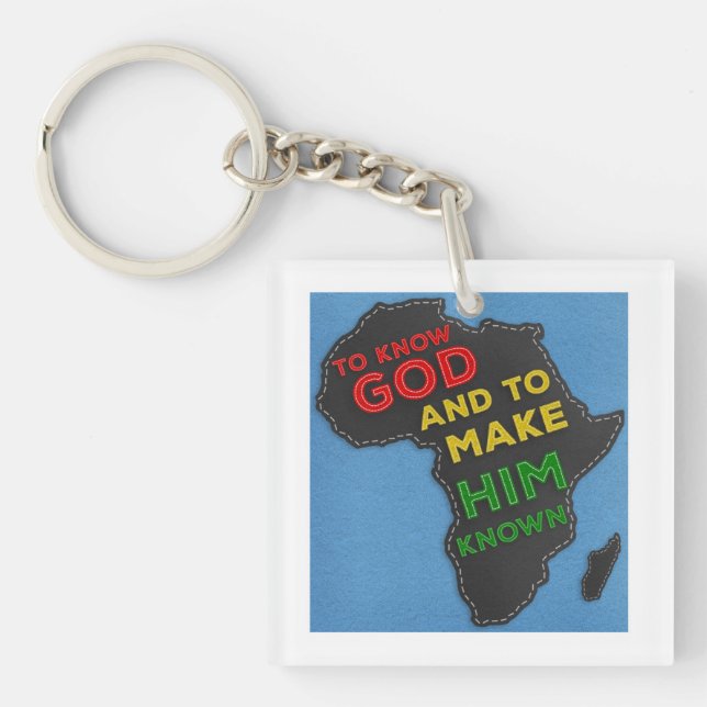 Christian Missionary Faux Felt Map of Africa Key Ring (Front)