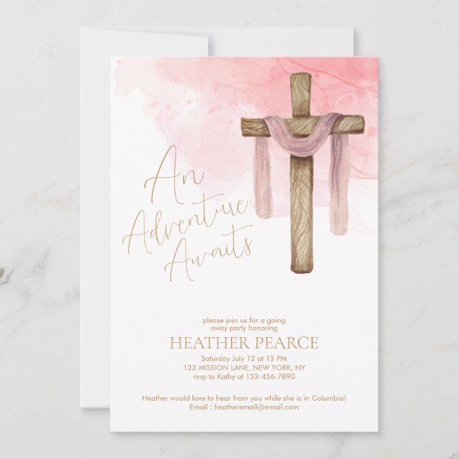 Christian Missionary Going Away Party Invitation (Front)