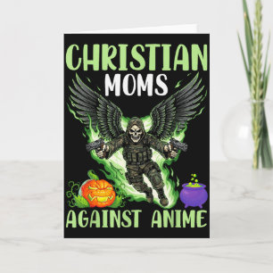 Christian Moms Against Anime Skeleton Angel Wings  Card