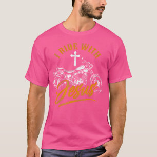 Christian Motorcycle Biker I Ride With Jesus Faith T-Shirt
