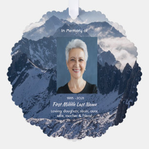 Christian Mountains Alpine Memorial Keepsake Tree Decoration Card