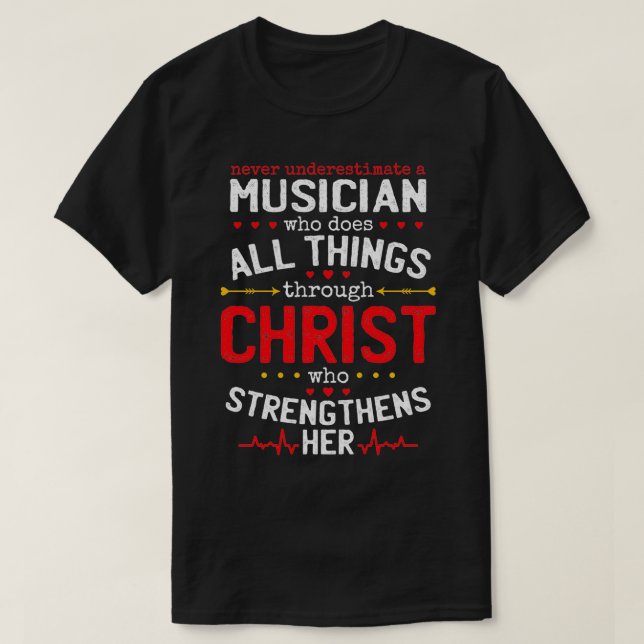 Christian Musician And Christianity Music Lover  T-Shirt (Design Front)