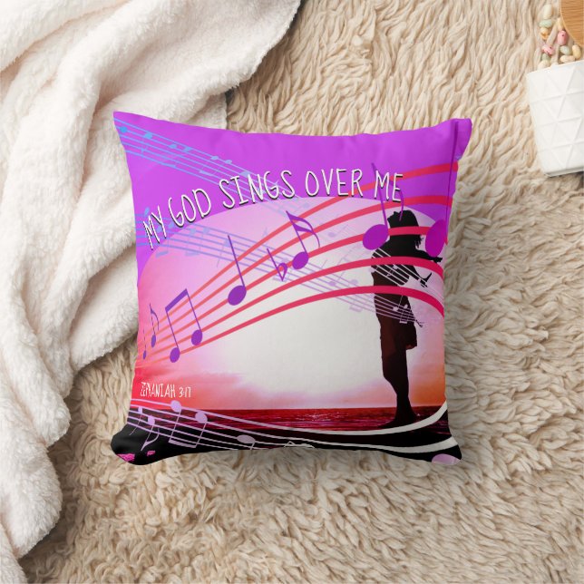 Christian MY GOD SINGS OVER ME Cushion (Blanket)