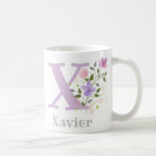 Christian Name & Initial Floral Design Coffee Mug