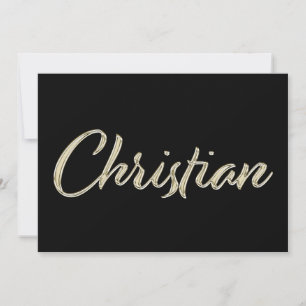 Christian Name white gold Handwriting Card