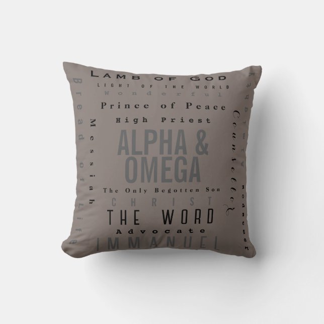 Christian Names Of God, Modern Simple Cushion (Front)