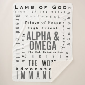 Christian Names Of God, Modern Simple Sherpa Blanket
