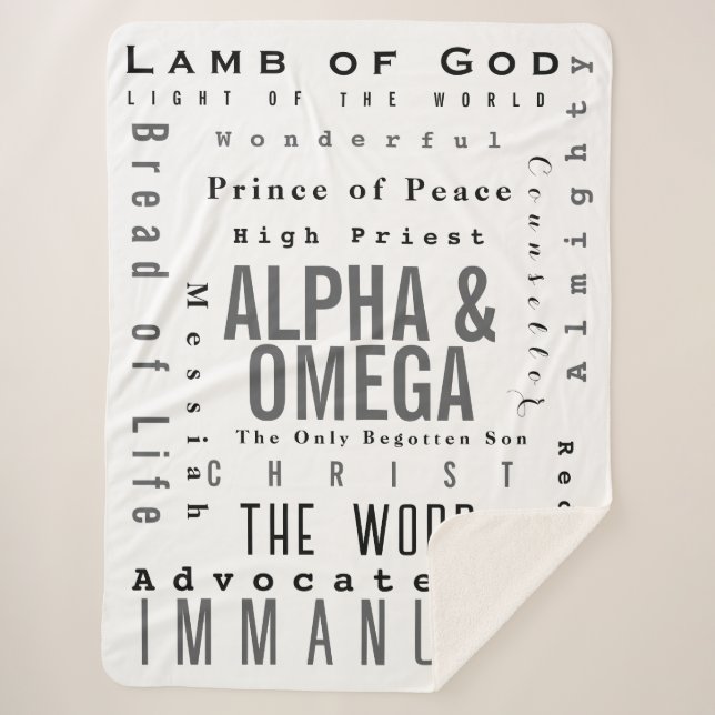 Christian Names Of God, Modern Simple Sherpa Blanket (Front)
