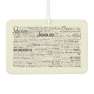 Christian Names of God Typography Car Air Freshener