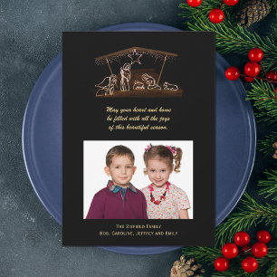 Christian Nativity Christmas Photo Flat Card
