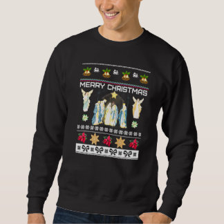 Christian Nativity Scene Jesus Christ Holy Night B Sweatshirt