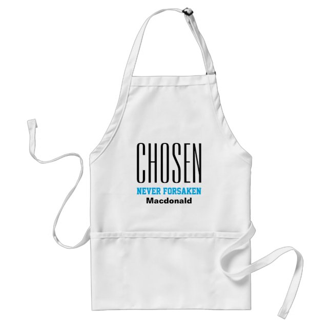 Christian NEVER FORSAKEN Inspirational Black Standard Apron (Front)