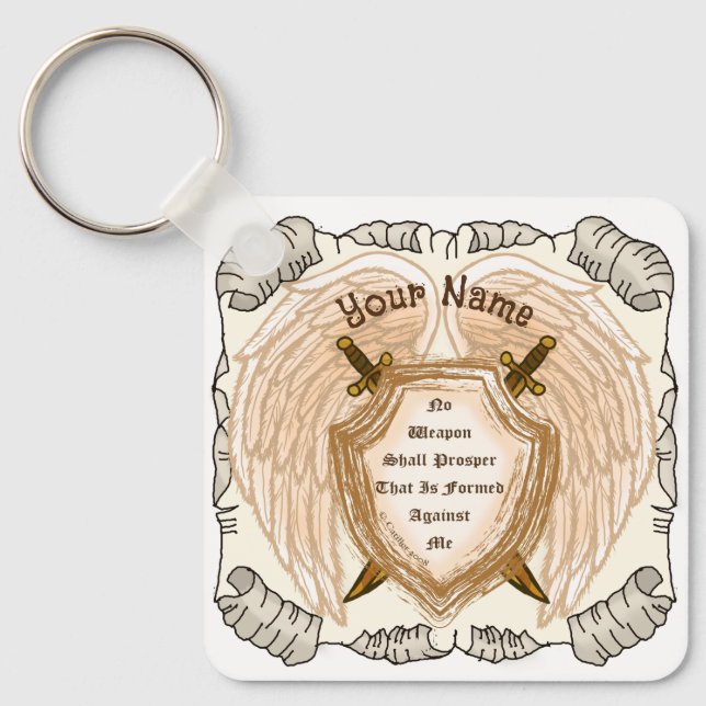 Christian No Weapon Shall Prosper Key Ring (Front)