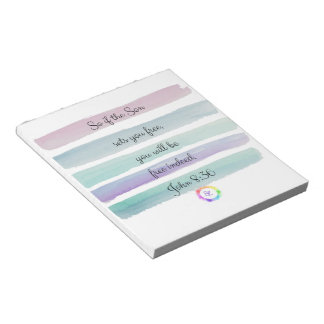 Christian Notepad Featuring Bible Verse John 8:36