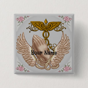 Christian Nurse Hands 15 Cm Square Badge
