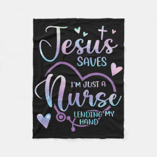 Christian Nurse Jesus Fleece Blanket
