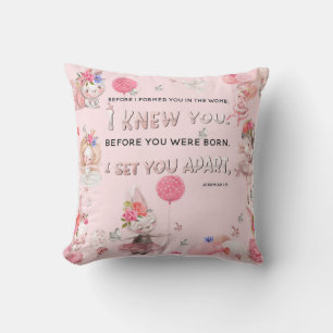 Christian Nursery Art - Jeremiah Bible Verse Cushion