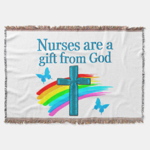 CHRISTIAN NURSING PRAYER DESIGN THROW BLANKET