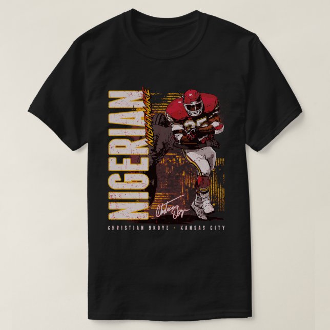Christian Okoye Kansas City Vertical TShirt (Design Front)