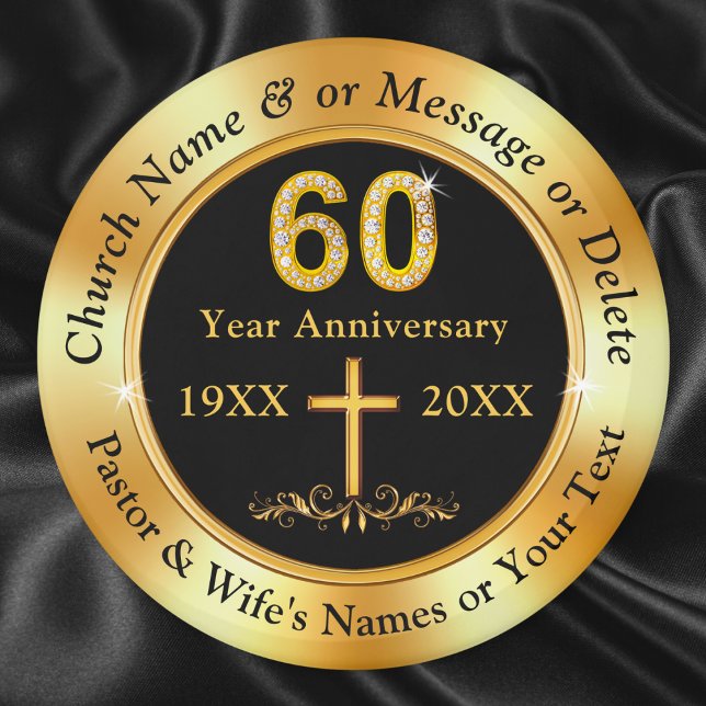 Christian or 60th Church Anniversary, Favours Magnet (Church 60th Anniversary. Christian 60th Anniversary party favors. 60th anniversary magnets Christian)