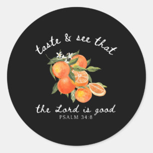 Christian Orange Fruit Flower Bible Verse Gardener Classic Round Sticker