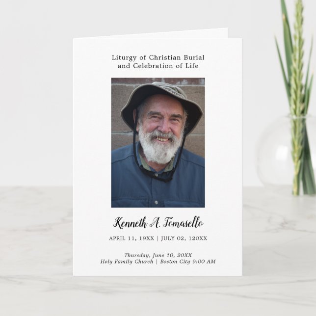 Christian Order Of Service Funeral Photo Folded Programme (Front)