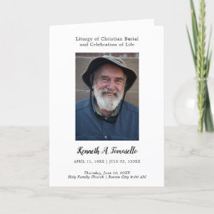 Christian Order Of Service Funeral Photo Folded Programme