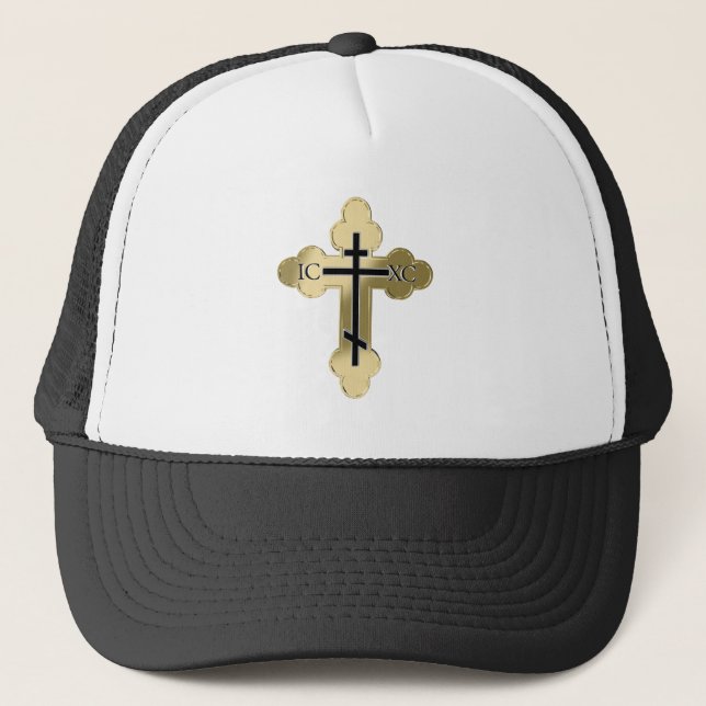 Christian orthodox cross trucker hat (Front)