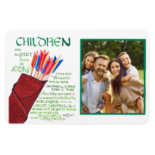 Christian Parents Children Family Photo Magnet