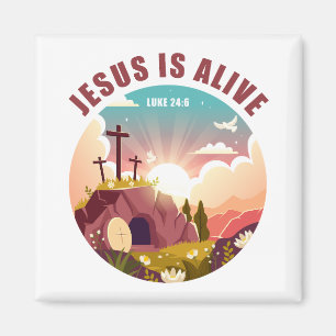 Christian Passover Easter Jesus Empty Tomb & Cross Magnet