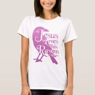 Christian Pastel Goth Jesus Loves His Ravens T-Shirt