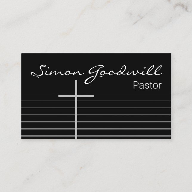 Christian Pastor Minister Business Cards | Elegant (Front)