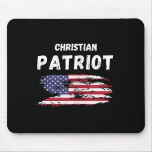 Christian Patriot American Flag Faith And Freedom Mouse Pad