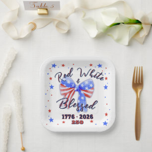 Christian Patriotic America 250 Celebration Paper Plate