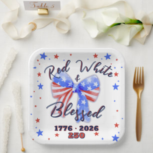 Christian Patriotic America 250 Celebration Paper Plate