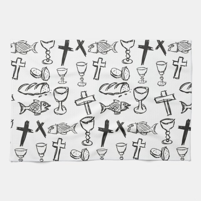 Christian Pattern Tea Towel (Horizontal)