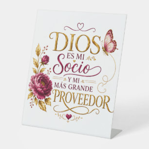 Christian Pedestal Sign Dios es mi Socio