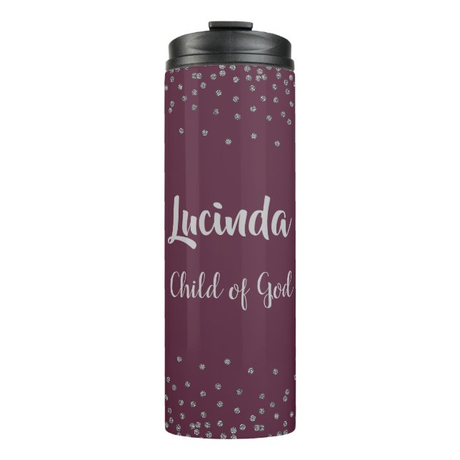Christian Personalised Child of God Faux Diamonds Thermal Tumbler (Front)