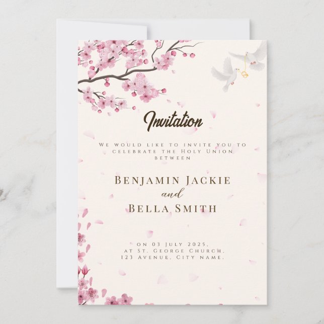 Christian Personalized Wedding Invitation (Front)